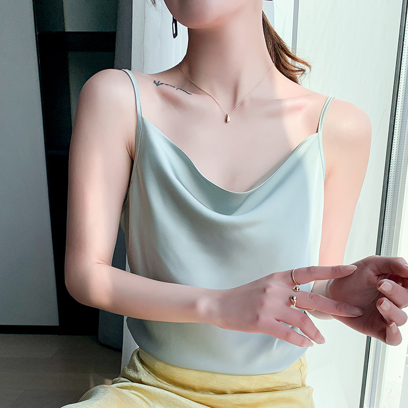 Summer Sleeveless Ice Silk Collocation Suit For Outer Wear