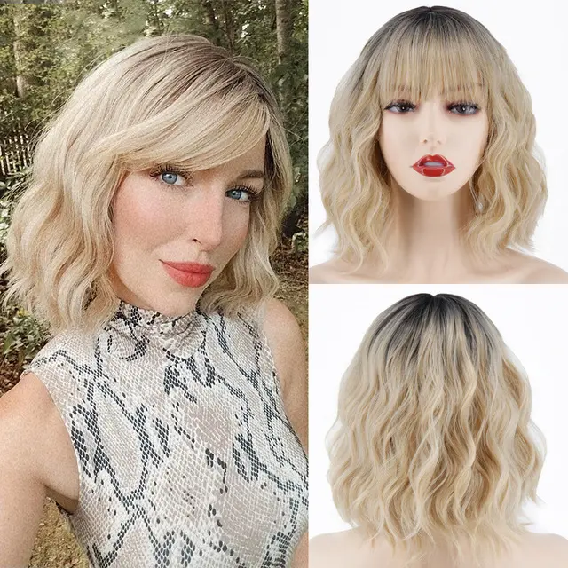 Blonde Long Curly Hair Stage Performance Wig