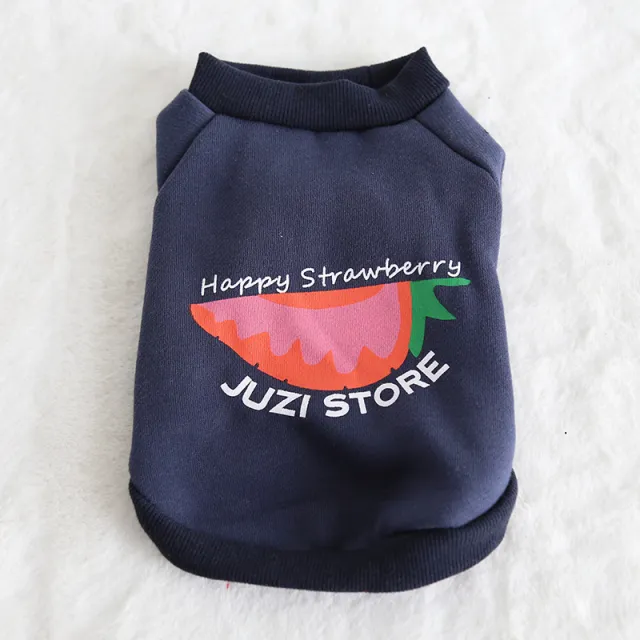Fruit Print Multicolor Sweatshirt Pet Clothing Navy Blue - Shop at LoveMi