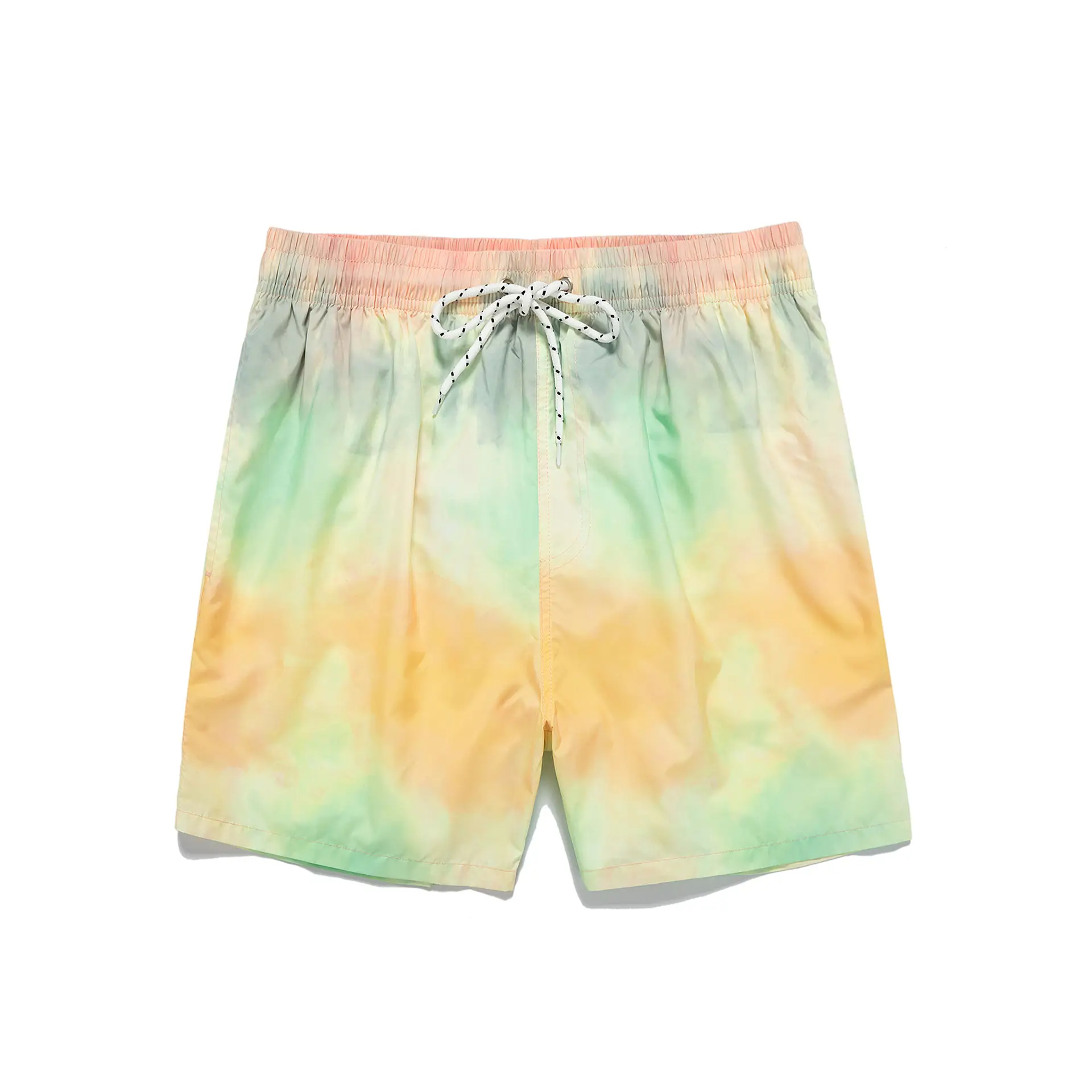 Men's Gradient Simple Drawstring Loose Five Points Casual Pants