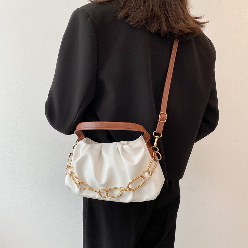 Title 5, Crossbody Pleated Armpit Bag Thick Chain Portab...