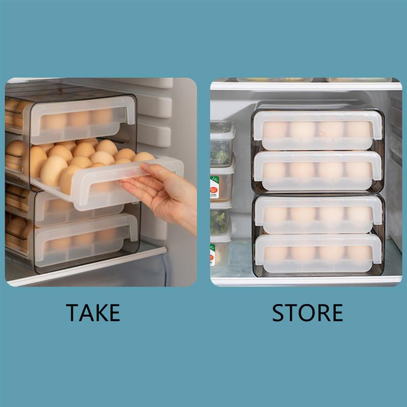 Title 3, Double-layer Drawer Storage Box Transparent Egg...