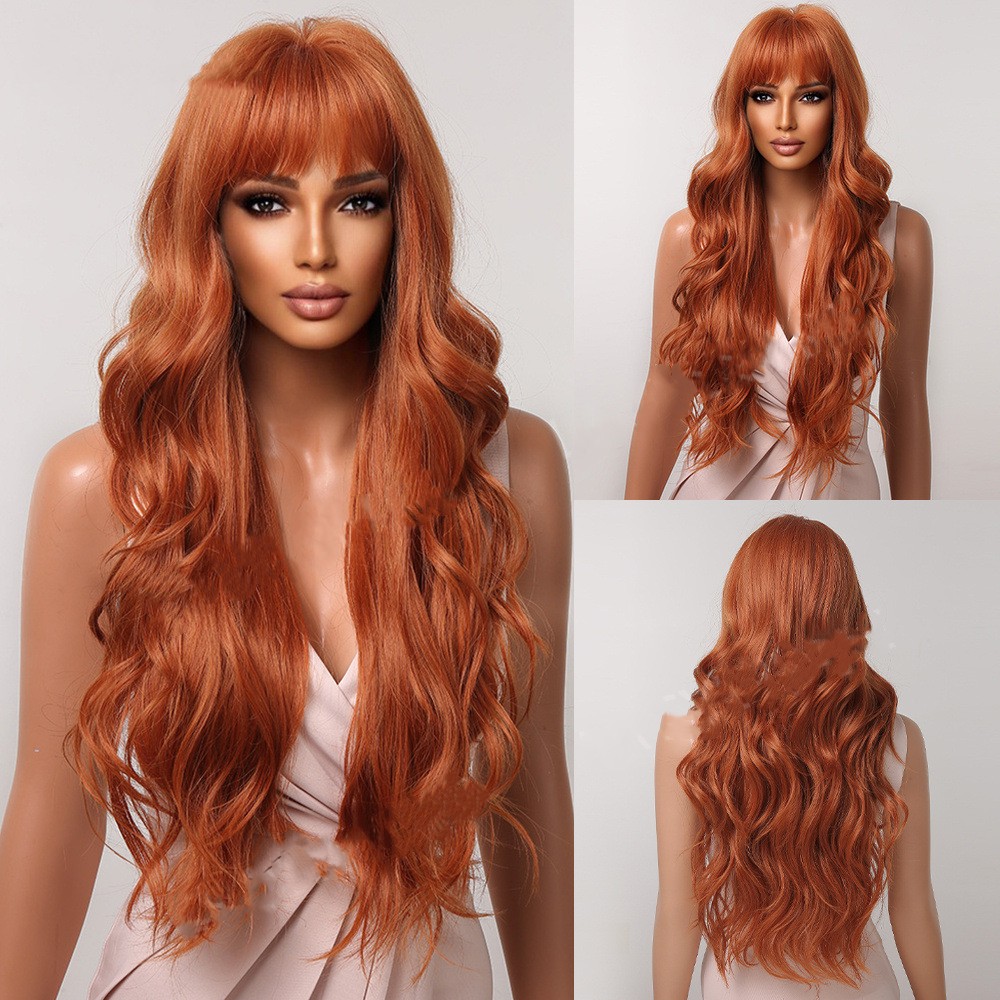 Fluffy Fashionable High temperature Silk Wig Orange - Shop at LoveMi