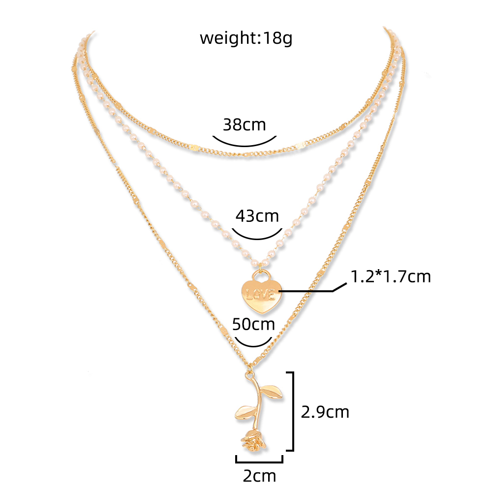 Personality, creativity, love, roses, lovers, multi-layer necklaces, women