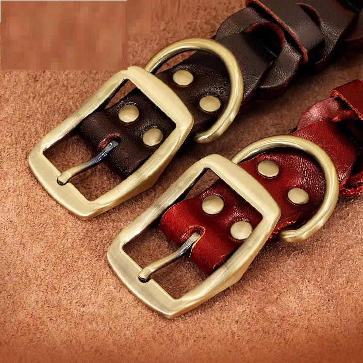 Dog Braided Leather Medium Large Collar