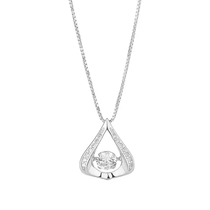 S925 Sterling Silver Drop Shape Smart Necklace Clavicle Chain
