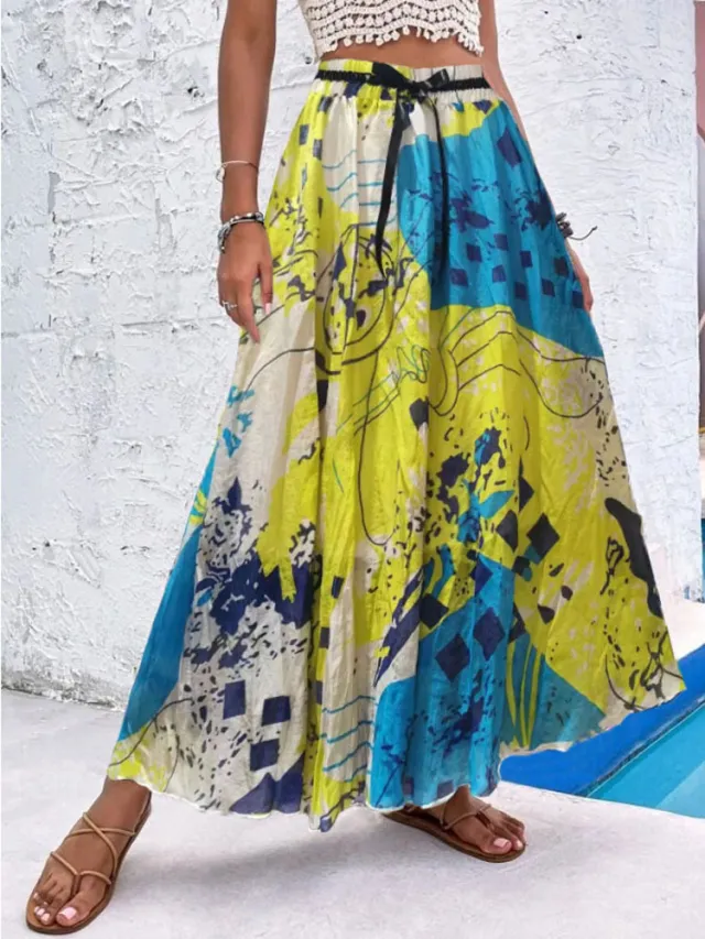 Women's Bohemian Print Beach A Line Dress Color2 L - Shop at LoveMi