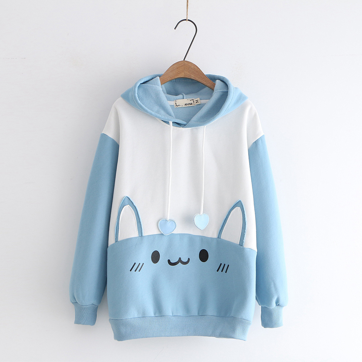 Title 3, Plush cat print hoodie