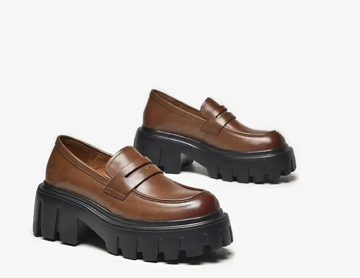 Women's Retro Black Height Increasing Shoes