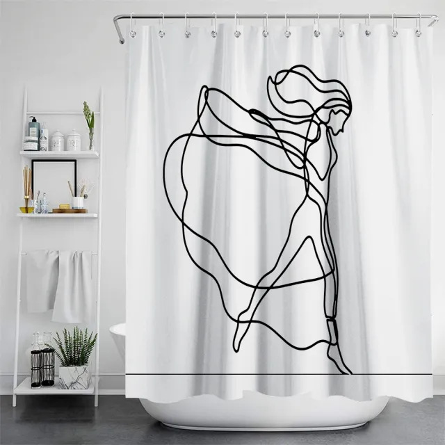 Simple Line Waterproof And Mold Proof Shower Curtain Ylzlxt011 - Shop at LoveMi