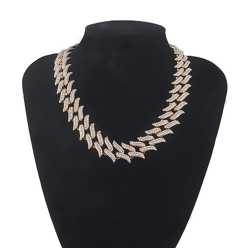 Men's Full Diamond Flame Thorn Cuban Chain