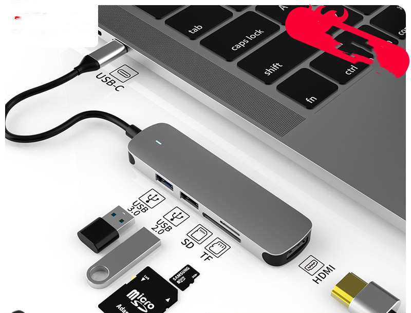 Hub Wielofunkcyjny hub HDMI Stacja dokująca Notebook Konwerter - Zdjęcie 4 z 5