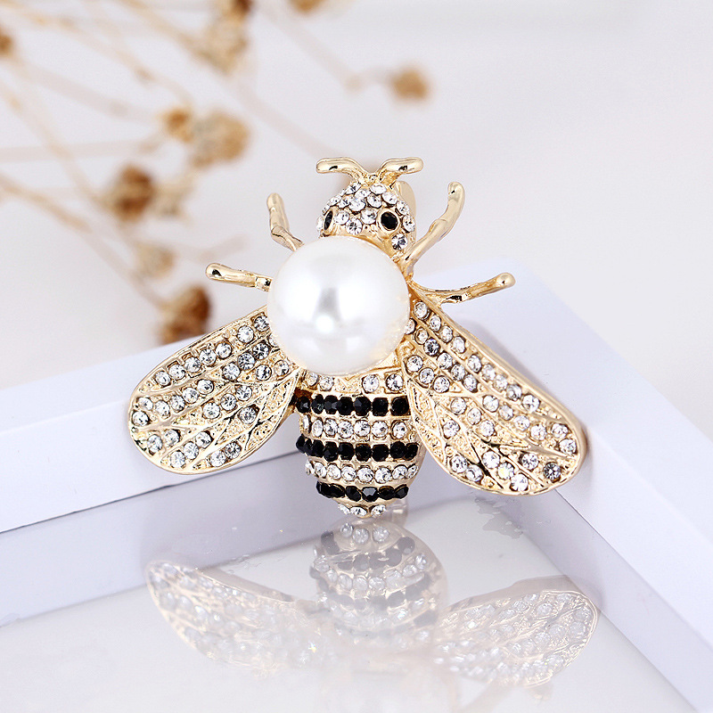 Title 3, Three-dimensional Alloy Pearl Full Diamond Bee ...