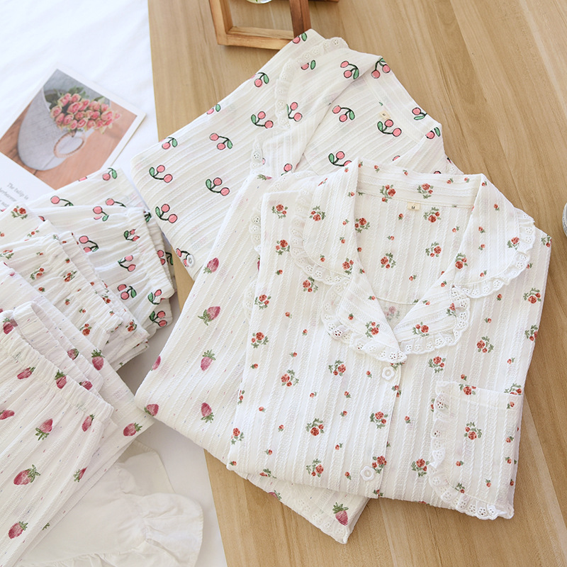 Title 2, Womens Spring And Autumn Jacquard Cotton Pajamas