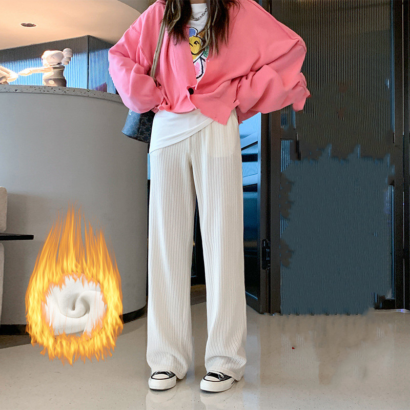 Casual Padded White Corduroy Trousers