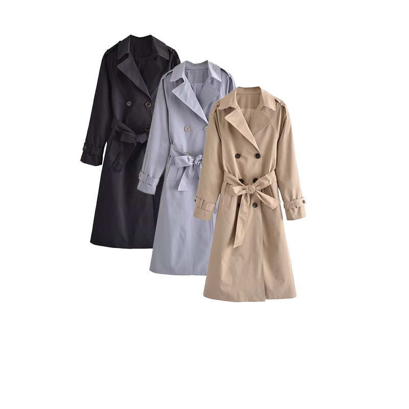 Title 2, Double Breasted Mid-length Trench Coat