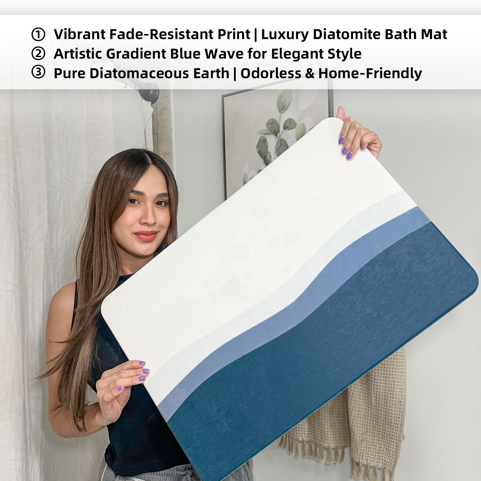 Luxury Non-Slip Bath Mat soft Absorbent Bathroom rug Home decor 15.35 In. X 23.