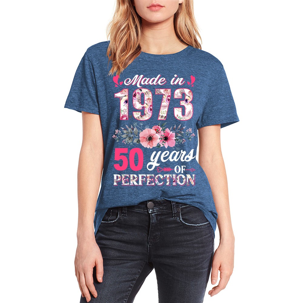 Title 4, Womens Retro 1973 Floral Printed T-shirt, a co...