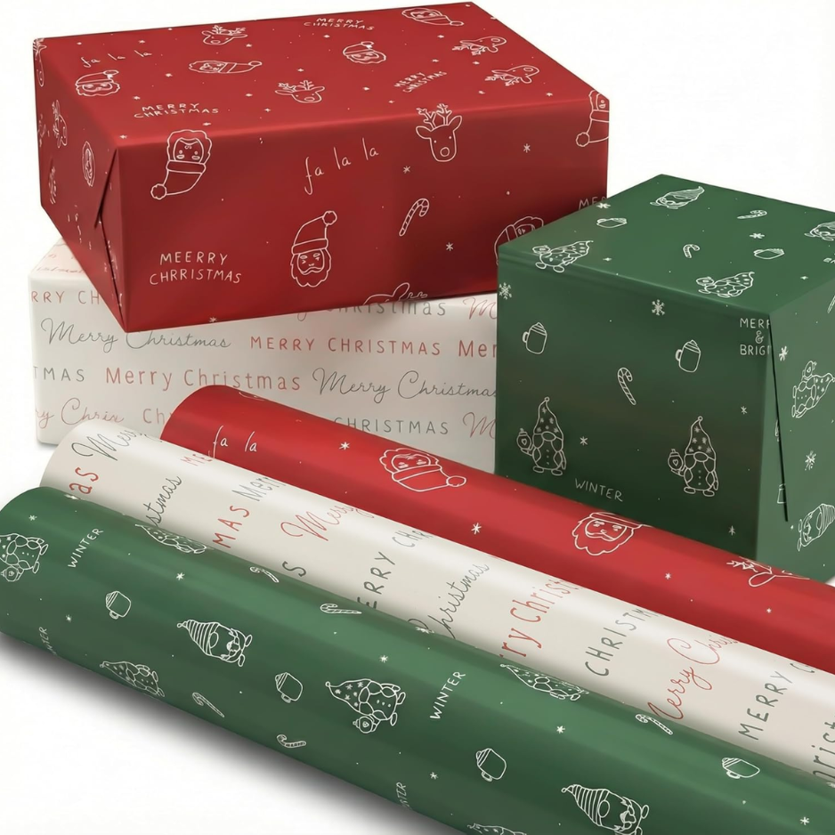Beautiful Christmas Gift Wrapping Paper Rolls For Small & Medium Size Gifts
