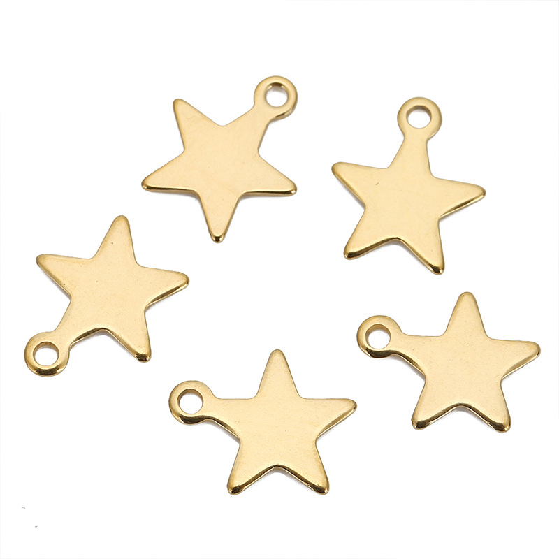 Stainless Steel Mirror Star Pendant Gold - Shop at LoveMi