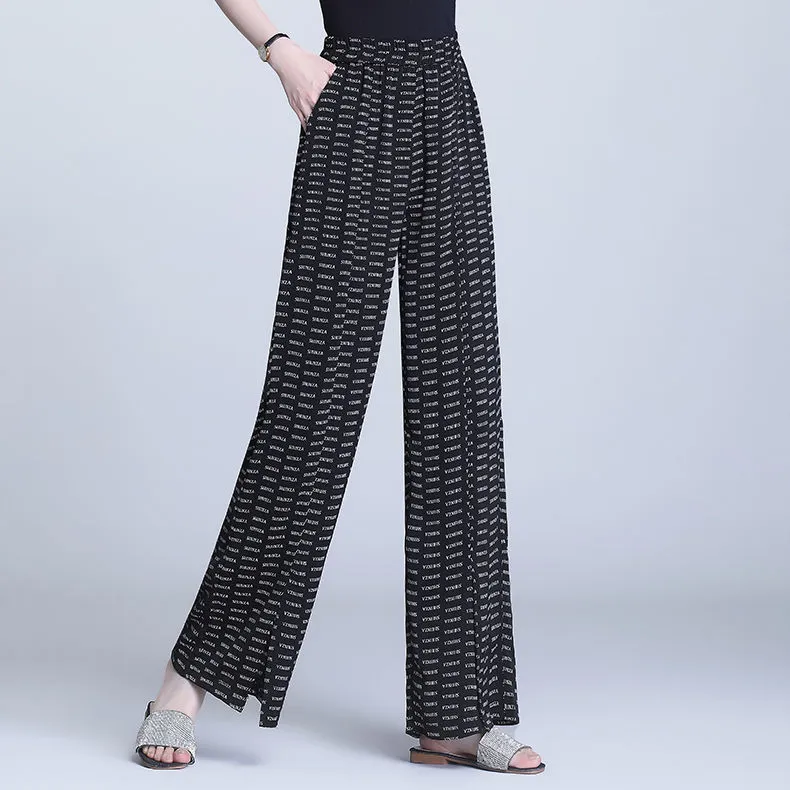 Summer Thin Loose Trendy Slim Plus Size Straight-leg Casual Pants Trousers - Letter Color