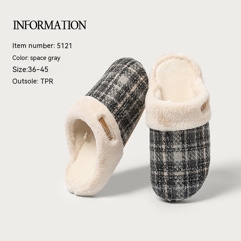 Women’s Autumn And Winter Home Warm Plush Cotton Slippers