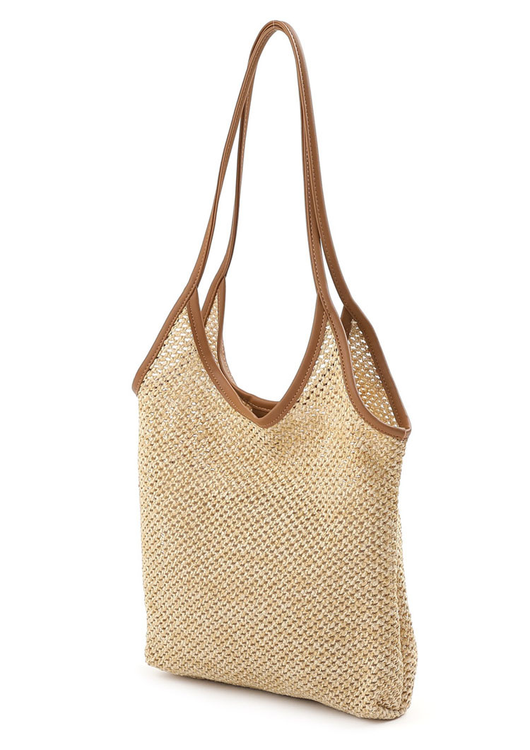 Vest Fishnet Bag Literary Straw Shoulder Bag