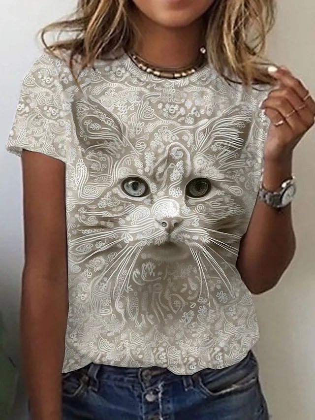Printed Street Short Sleeve Sports T shirt For Women - Shop at LoveMi