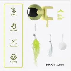 Automatic Lifting Ball Electric Cat Toy - Poke Ball Green - View 1