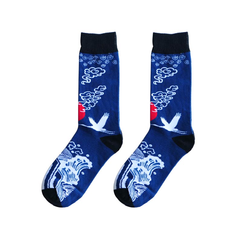 Title 11, Dragon Phoenix Crane Pattern Fashion Socks