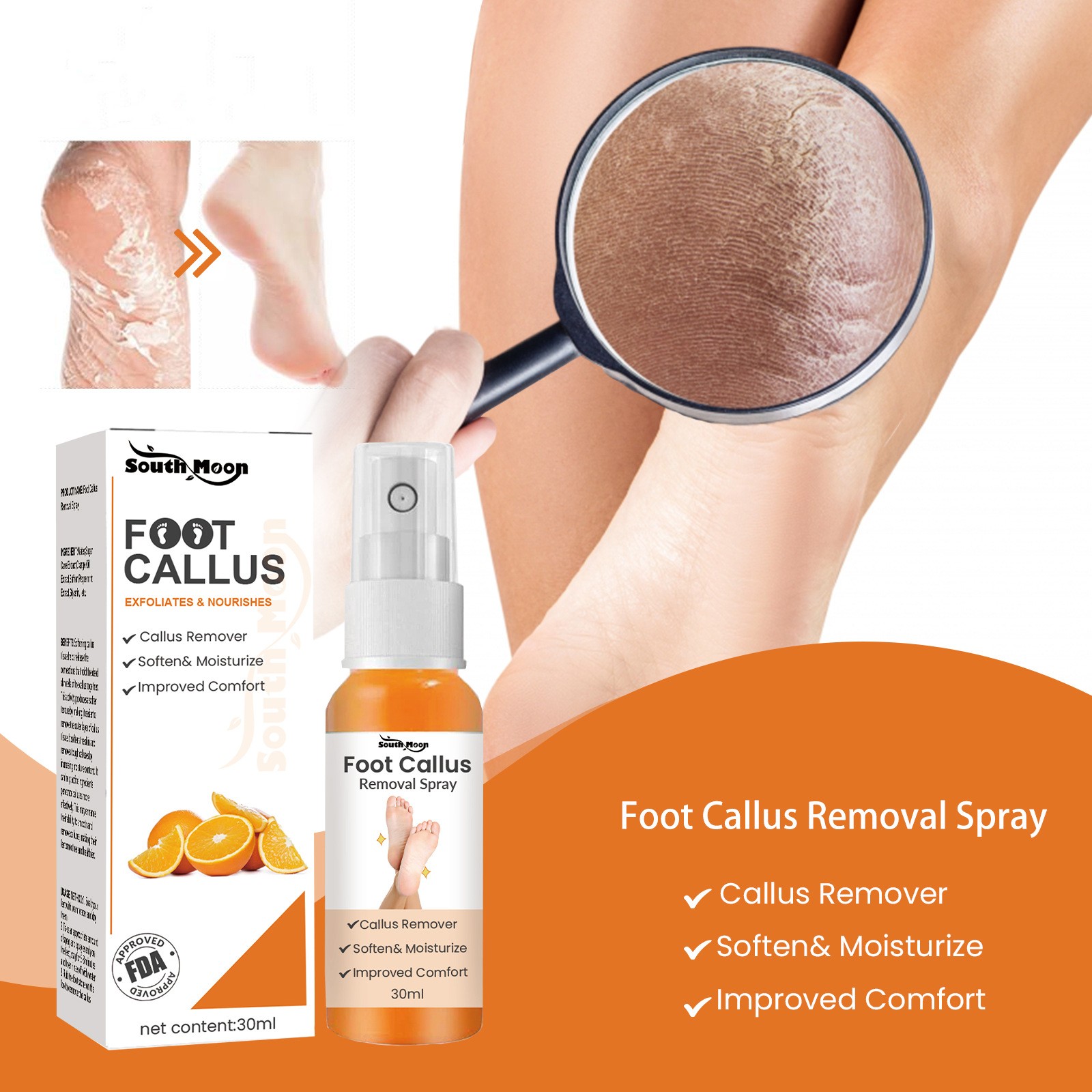 Title 10, Foot Exfoliating Spray Mild Callose Remove Dead...