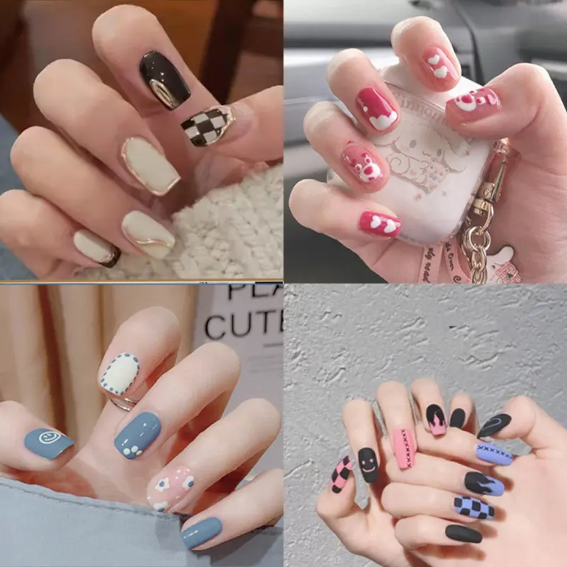 Removable Wearable False Nail with Diamond