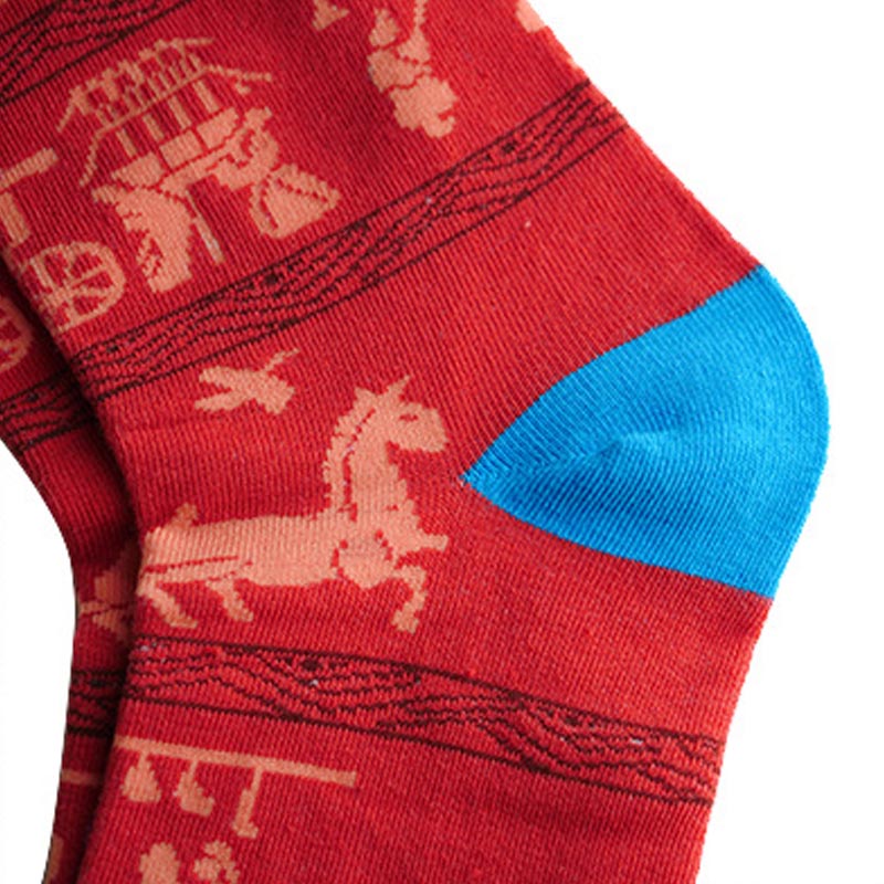 Title 6, Dragon Phoenix Crane Pattern Fashion Socks