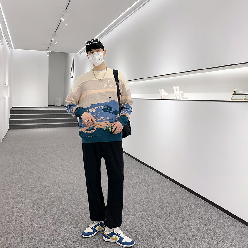 Fashionable And Simple Men's Loose Warm Sweater