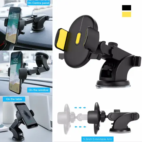 Car Phone Holder Long Rod Telescopic Car Dashboard Suction