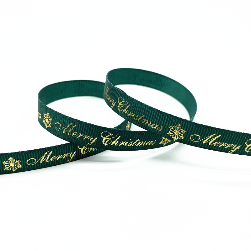 Size 5 10mm Christmas Ribbon Printed Grosgrain Ribbon