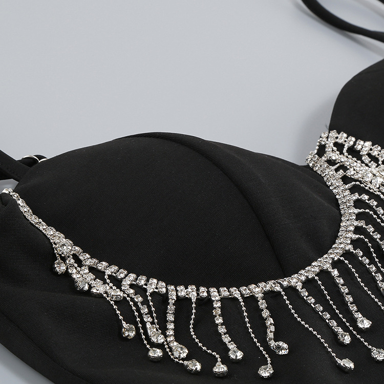 Beaded Vest Slim Capri Pants Two-piece Set