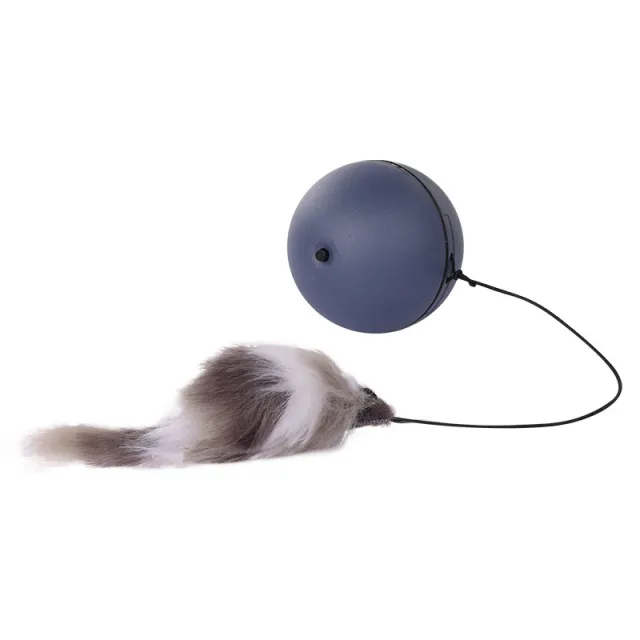 Interactive Cat Toy Ball Plush Mouse Exercise Blue And Orange Grey - Shop at LoveMi