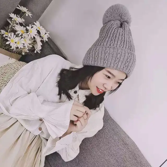 Autumn And Winter Korean Ins Net Red Twist Woolen Hat Grey - Shop at LoveMi