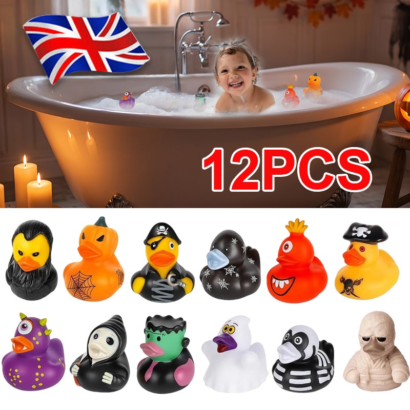 12x Halloween Vampire Ghost Mummy Rubber Ducks, Trick Or Treat Bath Toys Gifts — image 9