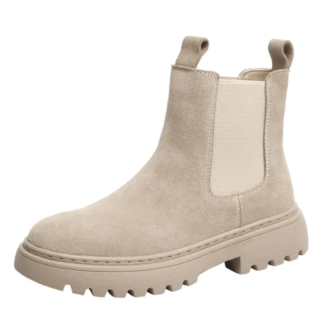 New Martin Boots Women's British Style Frosted Leather Women's Sand Color 37 - Shop at LoveMi