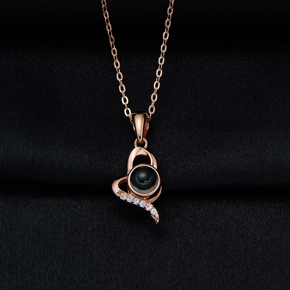 Silver 100 Languages I Love You Loveheart-shaped Projection