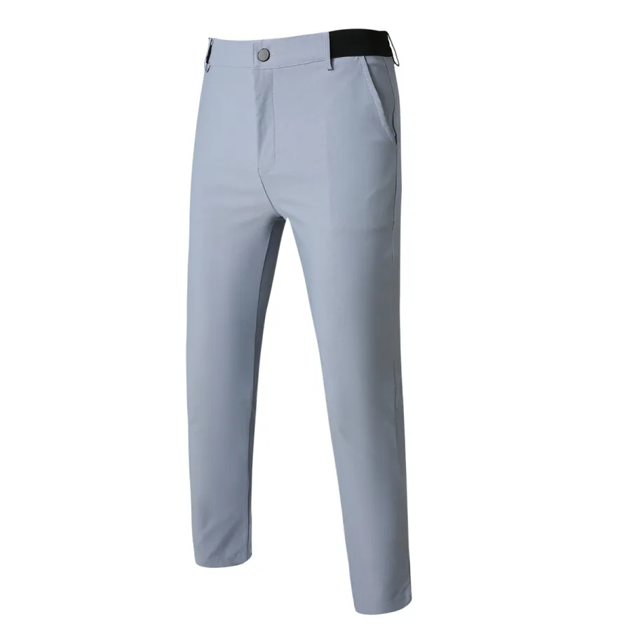 Men's Skinny Casual Pants High-stretch Business (Gray-S)