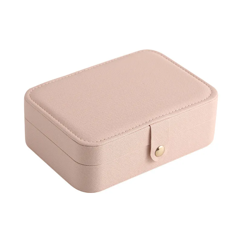 Flip Simple Earrings Ring Storage Box - Pink