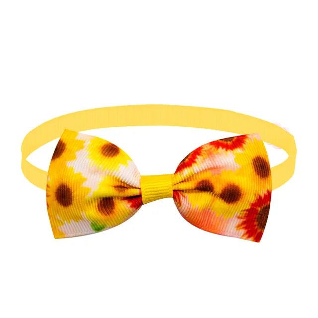 Sunflower Pet Bow Tie Dog Summer Decoration Red Yellow Sunflower - Shop at LoveMi