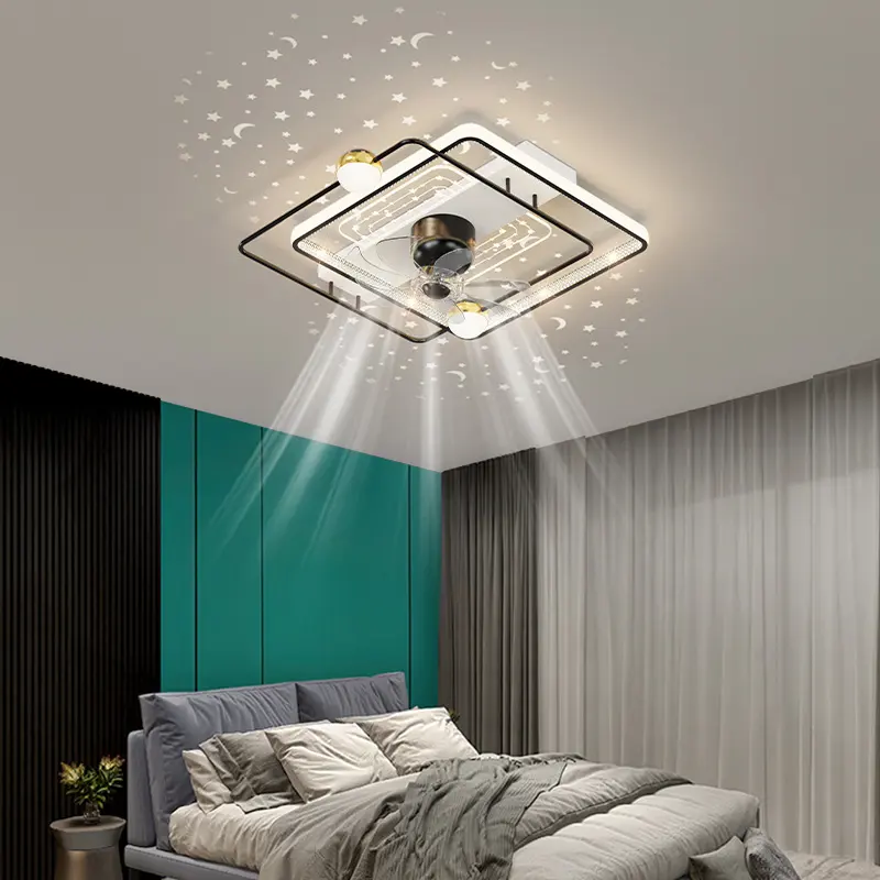 Creative 360 Rotating Head Shaking Electric Fan Integrated Ceiling