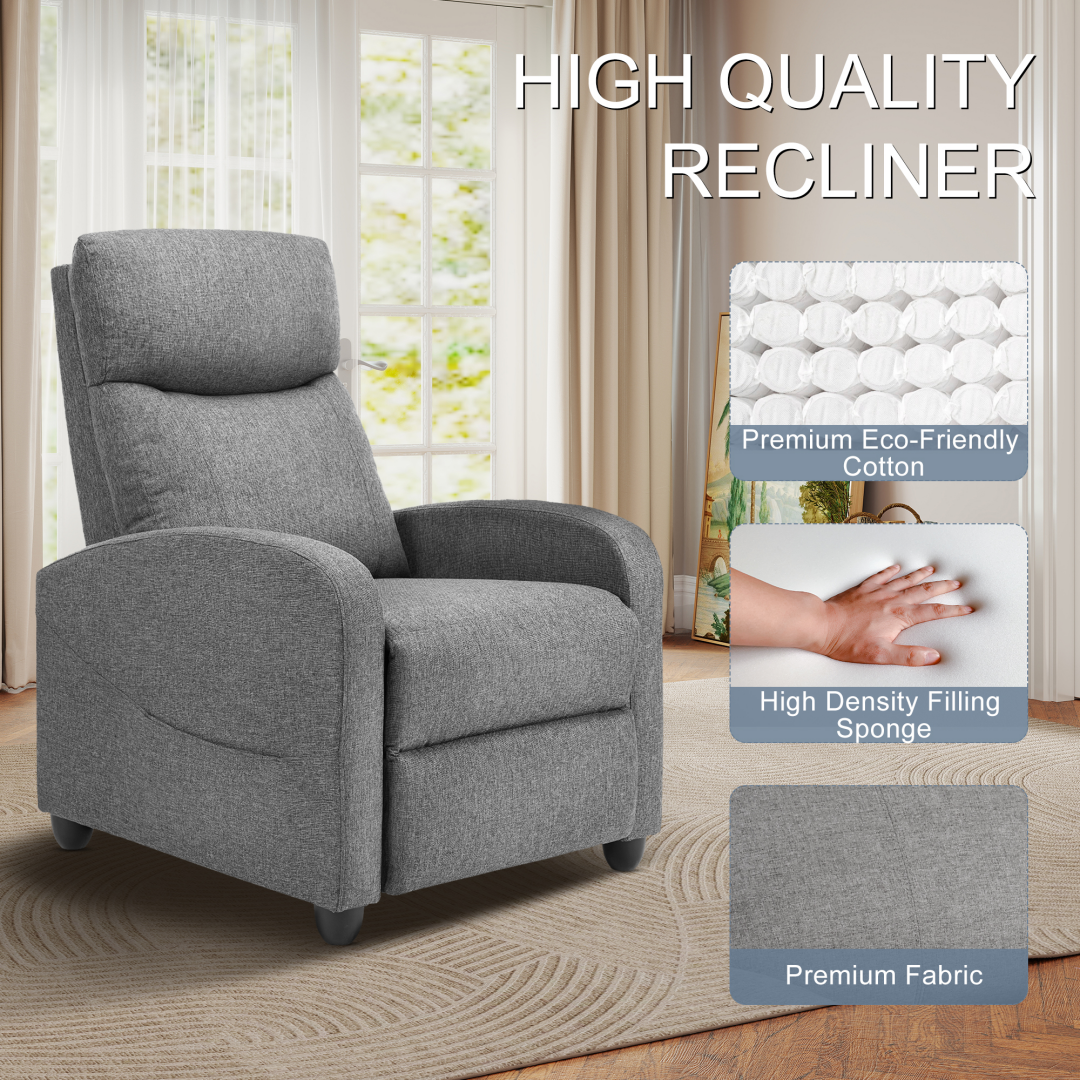 Recliner Chair PU Leather Recliner Sofa No Massage β photo 4