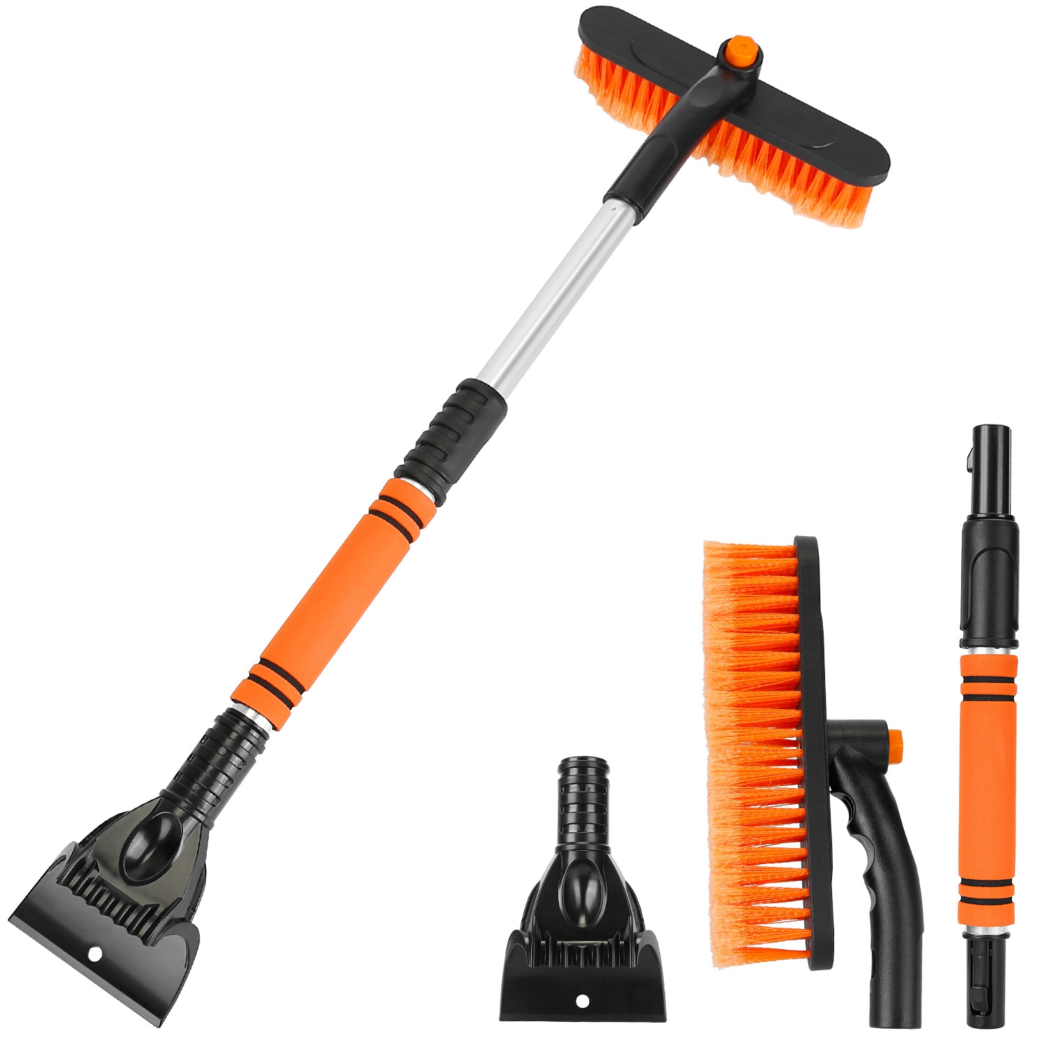 3 Color Options -- 1Pc 3 In 1 Windshield Ice Scraper Extendable Car Snow Removal Tool Telescoping Car Broom Snow Shovel Automobile Frost Removal - Image 25