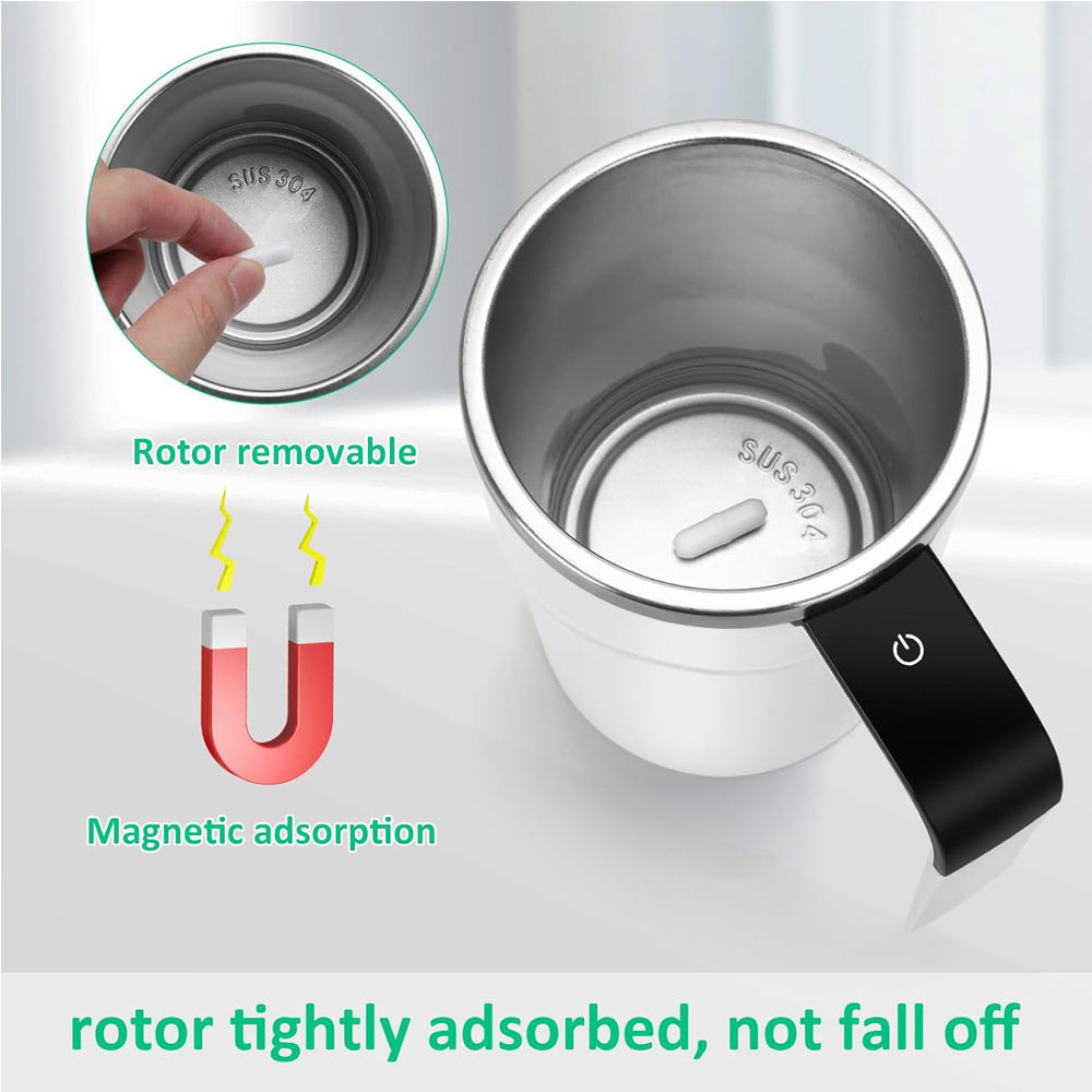 12oz Self Stirring Mug, Auto Magnetic Coffee Mug With LED Display Temperature, Rechargeable Automatic Stirring Cup - Image 4