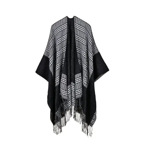 Women's Jacquard Frame Small Square Warm Shawl